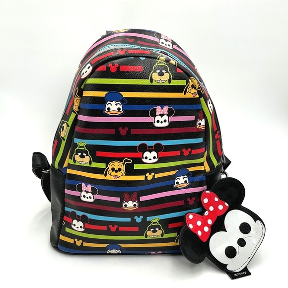 Disney Handbags - Disney Funko Pop Mickey Friends Rainbow Stripe Emoji Mini Backpack Minnie Charm